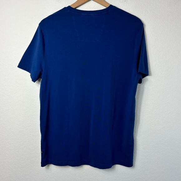 NAUTICA PERFORMANCE V-NECK TEE MEN SIZE MEDIUM SHORT SLEEVE BLUE WHITE TOP - Picture 4 of 4
